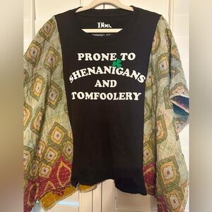 SHENANIGANS ST. Patrick’s day upcycled kantha tunic top os S M L XL 1X 2X